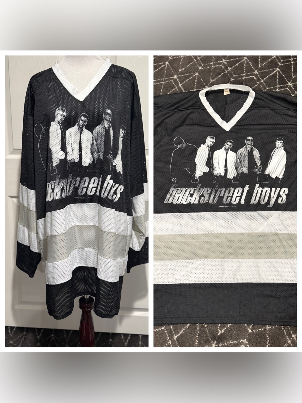 Vintage 1997 Backstreet Boys Mesh Hockey Jersey Authentic Tour Made in USA